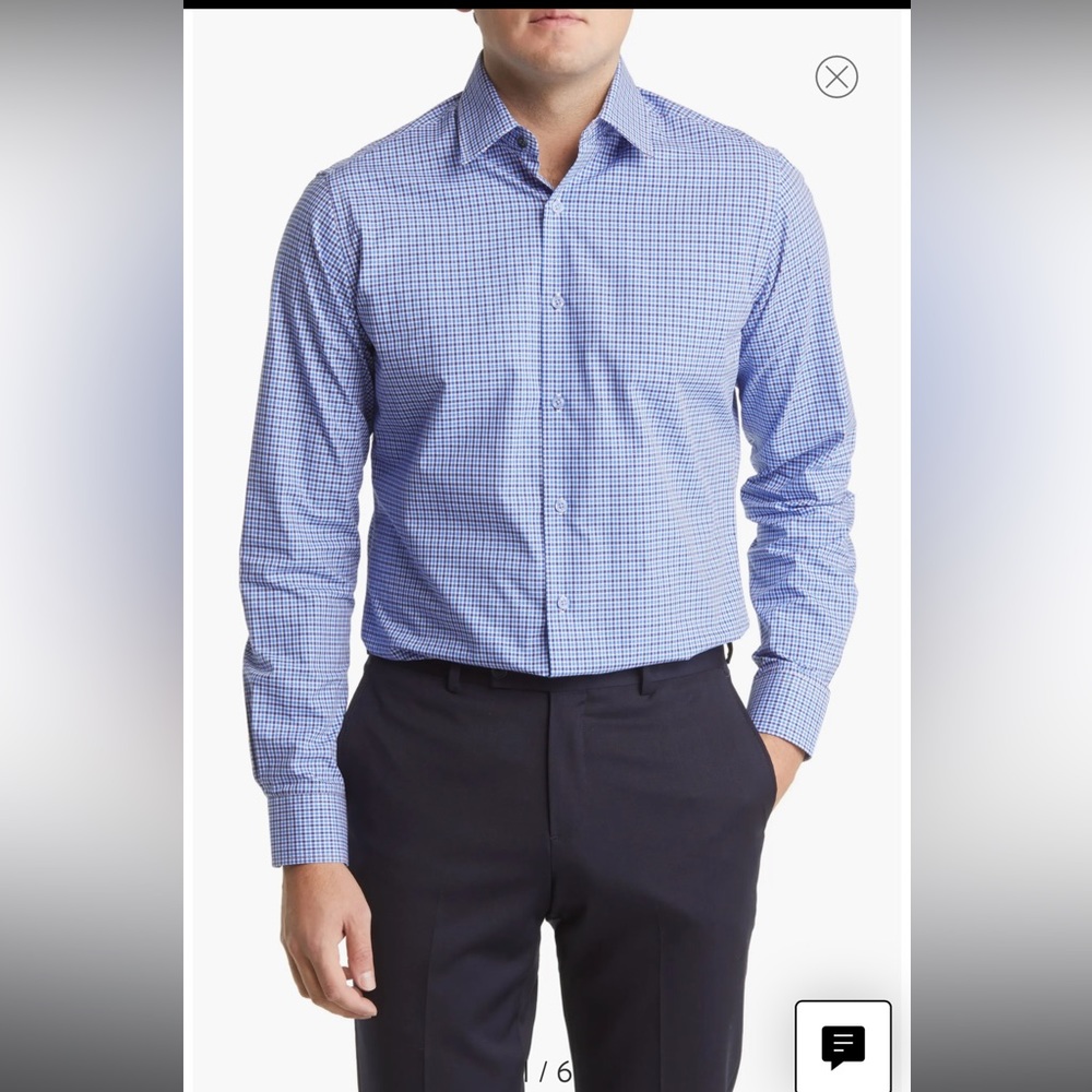 Men’s Duchamp Print Long Sleeve Tailored Fit Dress Shirt